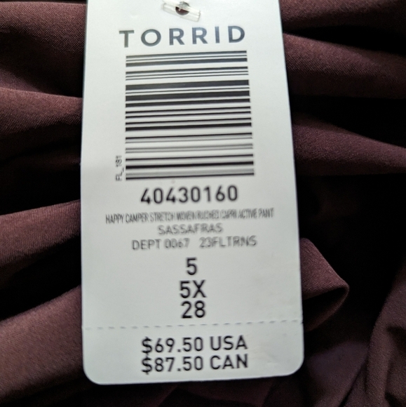 NWT Torrid happy camper, Stretch Woven Active Pant plus size 5x - Picture 8 of 8